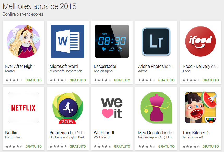 Melhores Apps Android de 2015 pela Google Play - CocaTech