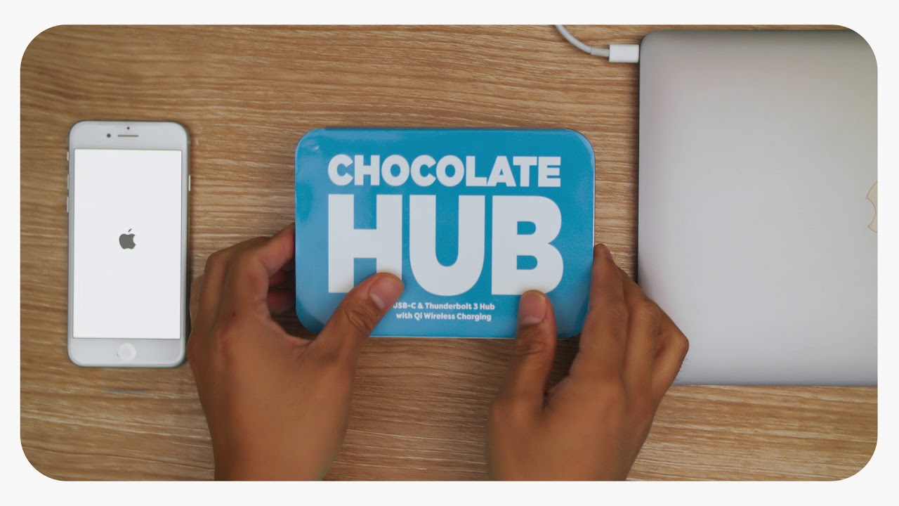 Chocolate Hub 2: Qi, USB-C dados e energia, HDMI, Thunderbolt, USB 3 e ...
